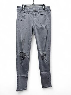American Eagle Outfitters Super Stretch Jegging (Light Gray, Size 6)